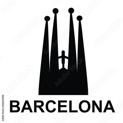 illustration Of Sagrada Familia Building ,Barcelona