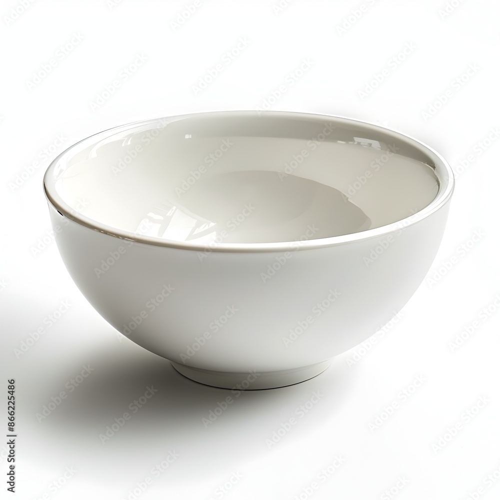 Elegant Porcelain Bowl on Pristine White Background Showcasing Simplicity and Sophistication Elegant Porcelain Bowl on Pristine White Background Showcasing Simplicity and Sophistication