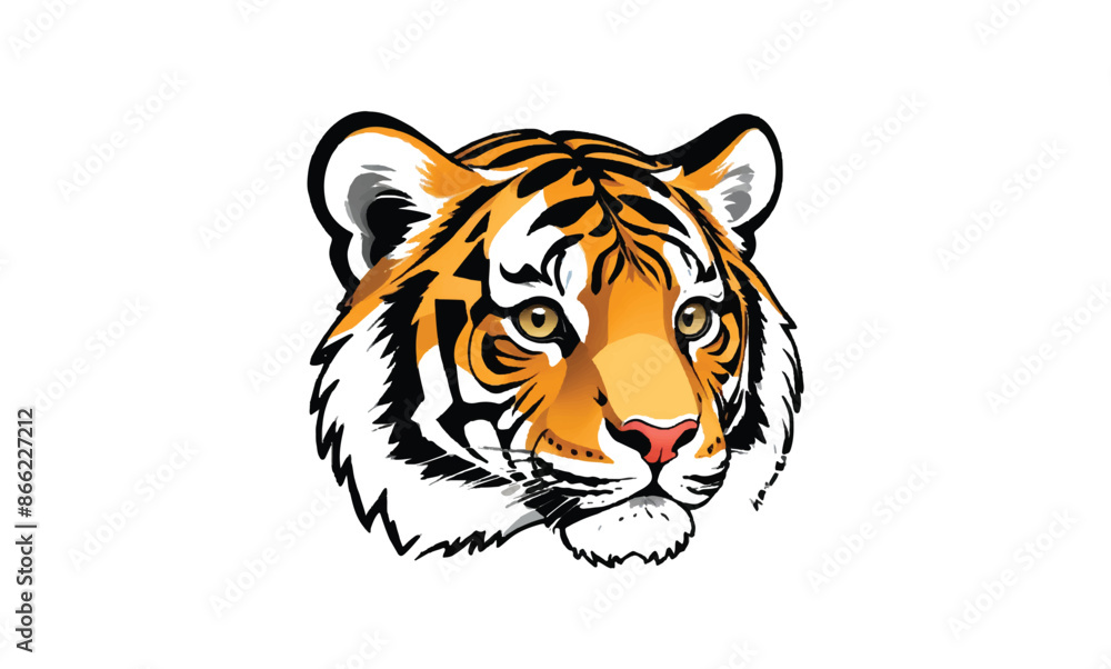 Tiger mascot isolated on a white background Tiger mascot isolated on a white background
