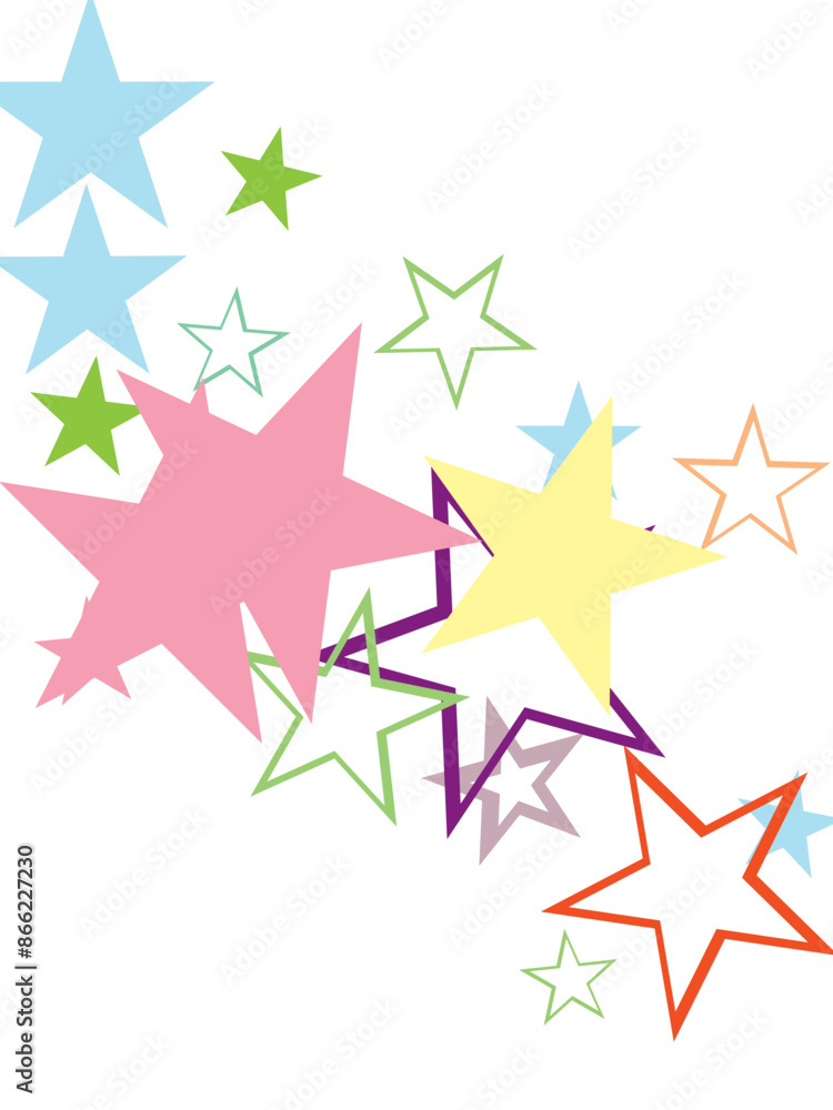 Object fountain organized from random sparcle star pictographs as fireworks. Object fountain organized from random sparcle star pictographs as fireworks.