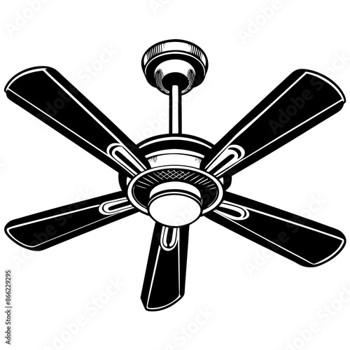 Ceiling fan vector illustration 