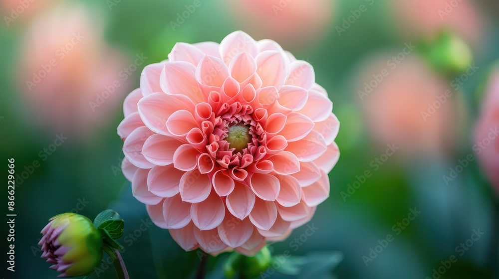 A close up of a pink flower with a green stem A close up of a pink flower with a green stem