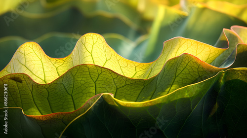 layers of lotus leaves with texture, 
