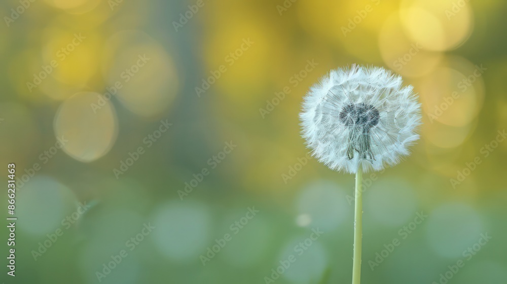 A dandelion is the main focus of the image, with a blurry background A dandelion is the main focus of the image, with a blurry background
