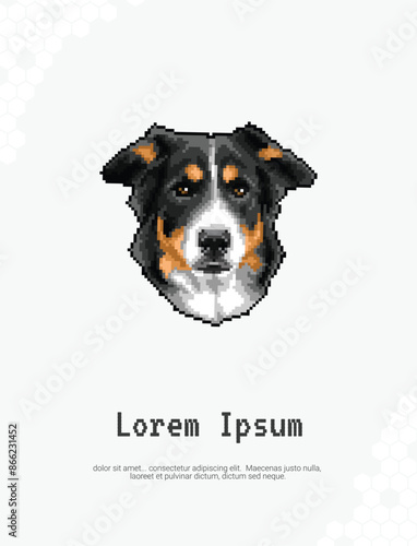 Pixel art Dog Breed bernese mountain wall decor ideas