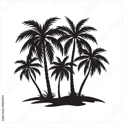 Palm Trees silhouette design vector art AI generated 