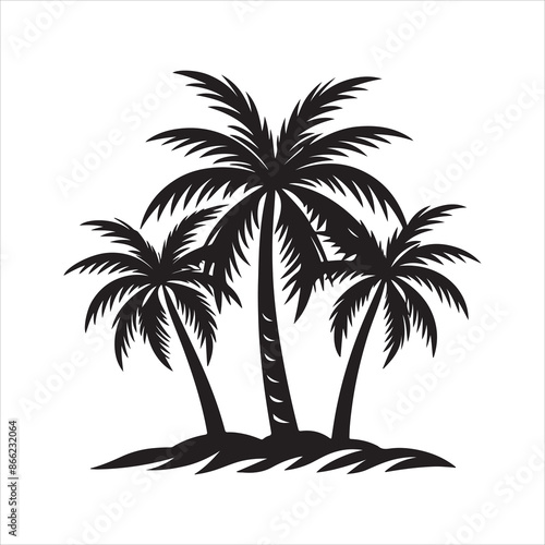 Palm Trees silhouette design vector art AI generated 