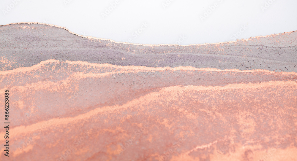 Fototapeta premium A close-up abstract art piece depicting a soft, textured landscape in shades of pink, lavender, and gray