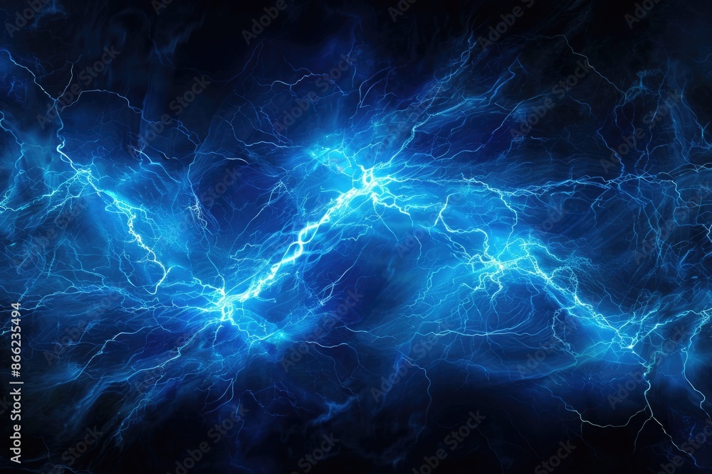 Lighting Energy. Blue Abstract Electrical Power in Nature Background Lighting Energy. Blue Abstract Electrical Power in Nature Background