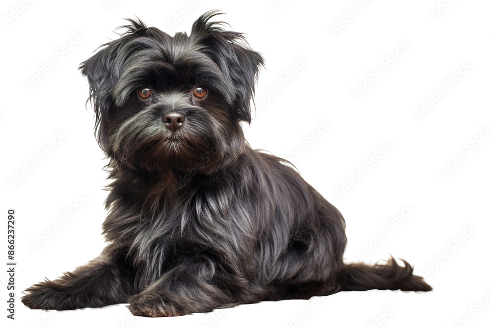 The Little Guardian: A Black Dog Surveying Its Kingdom From Atop a White Palace on White or PNG Transparent Background. The Little Guardian: A Black Dog Surveying Its Kingdom From Atop a White Palace on White or PNG Transparent Background.