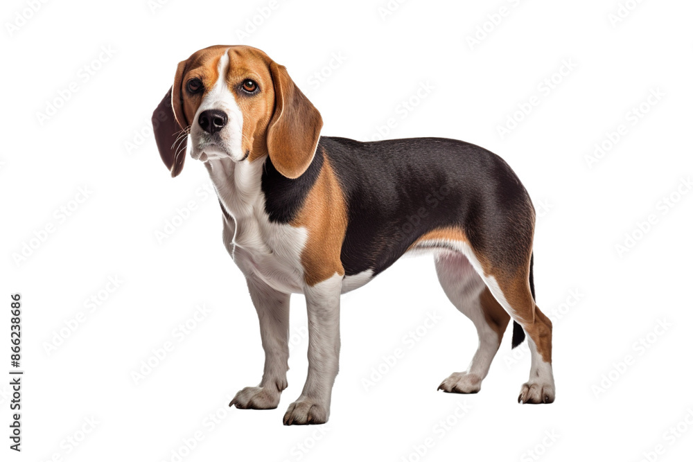 Majestic Brown and Black Dog Standing Proudly on White or PNG Transparent Background. Majestic Brown and Black Dog Standing Proudly on White or PNG Transparent Background.