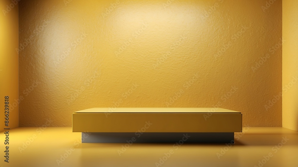 Yellow podium product with wall texture background Yellow podium product with wall texture background