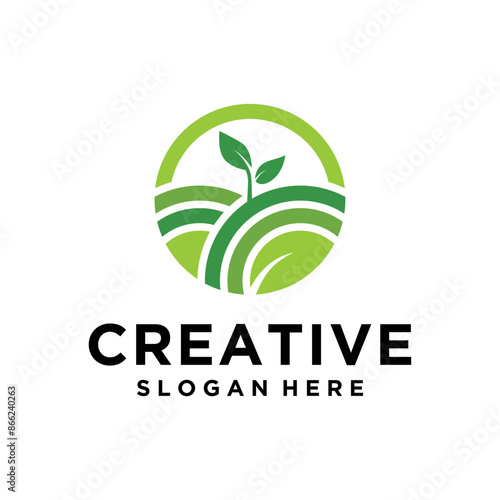 Agriculture logo design featuring plants