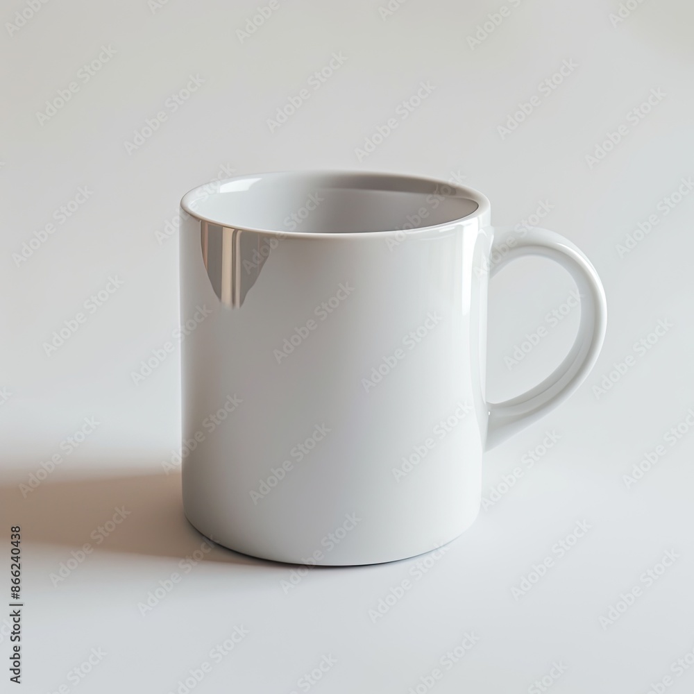 3d white empty mug, isolated, close-up on a white background. Illustration for advertising dishes, kitchen utensils. 3d white empty mug, isolated, close-up on a white background. Illustration for advertising dishes, kitchen utensils.
