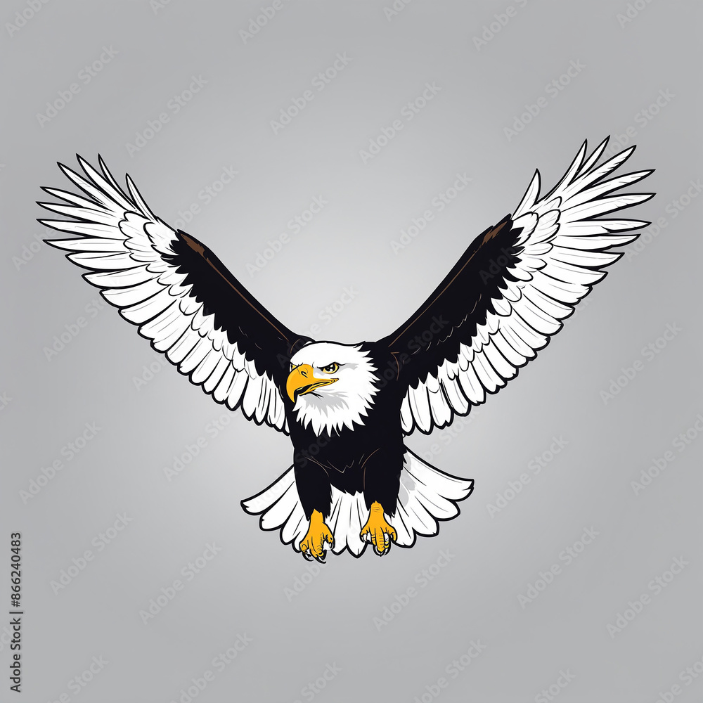 A Flying eagle with open wings A Flying eagle with open wings