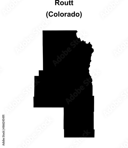 Routt County (Colorado) blank outline map