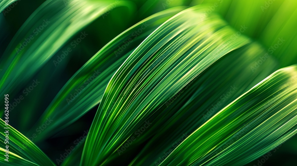 Green tropical plant close-up Green tropical plant close-up