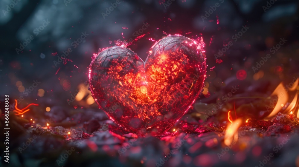 Beautifully glowing fantastic heart mark Beautifully glowing fantastic heart mark