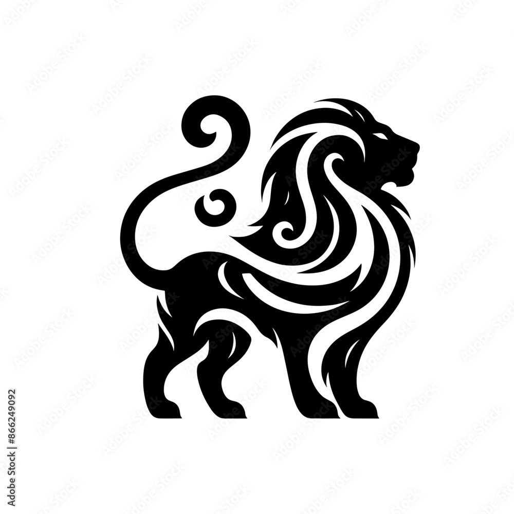 silhouette illustration of Lion artistic silhouette illustration of Lion artistic
