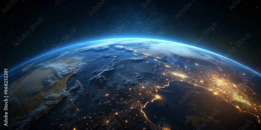 Fototapeta premium Earth From Space at Night
