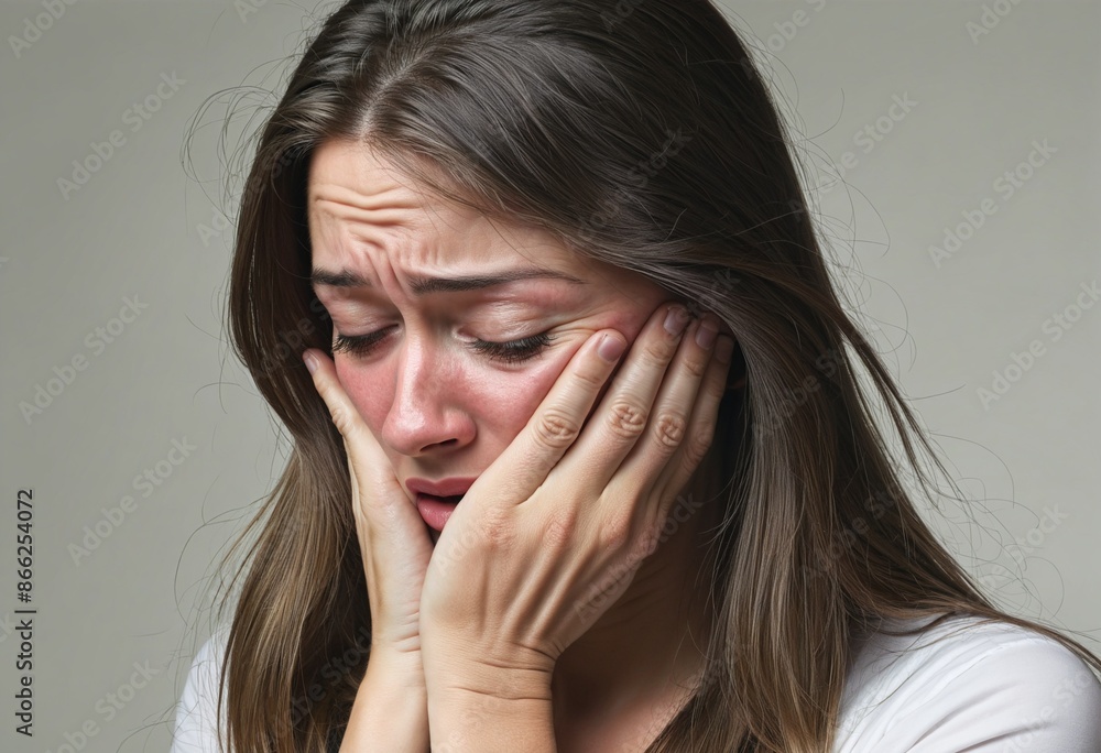 Desperate woman, overwhelmed with a current situation - portrait Desperate woman, overwhelmed with a current situation - portrait