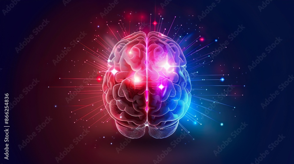 Futuristic Neural Network Digital Brain Concept Glowing Connections Technology Futuristic Neural Network Digital Brain Concept Glowing Connections Technology