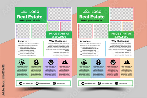  Construction dream house Business Flyer Template. for social media banner ads. Real Estate Flyer Design bundle, property sale flyer design, flyer design for print .