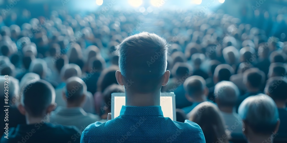 Fototapeta premium People attend online church services blending faith with modern technology. Concept Online church services, Virtual community, Faith and technology integration