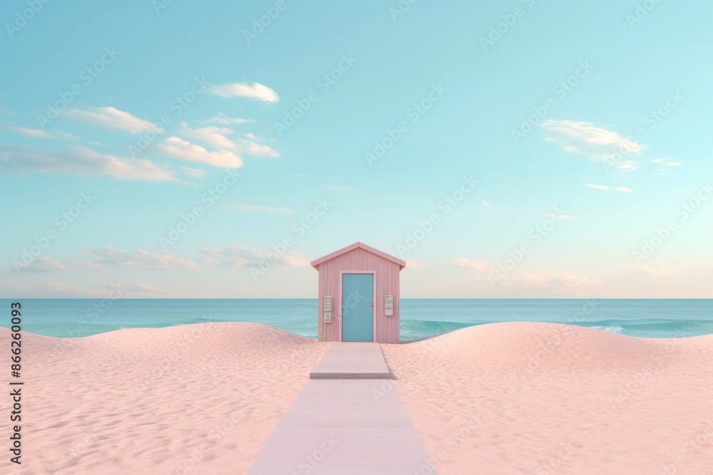 Pastel background beach architecture building. Pastel background beach architecture building.