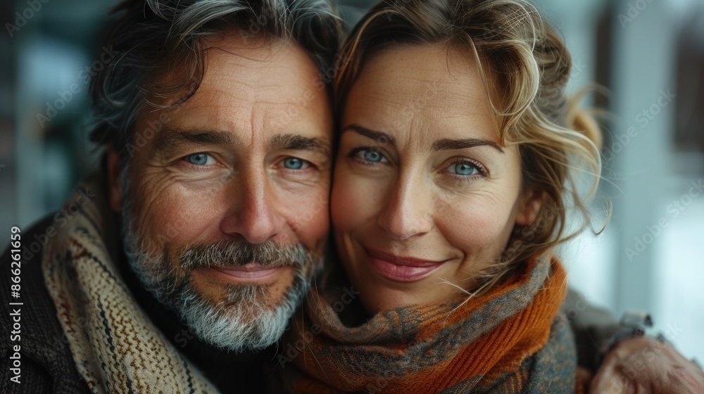 a happy, contented middle-aged couple An intimate portrait capturing a senior couple's warmth, happiness, and affection. a happy, contented middle-aged couple An intimate portrait capturing a senior couple's warmth, happiness, and affection.