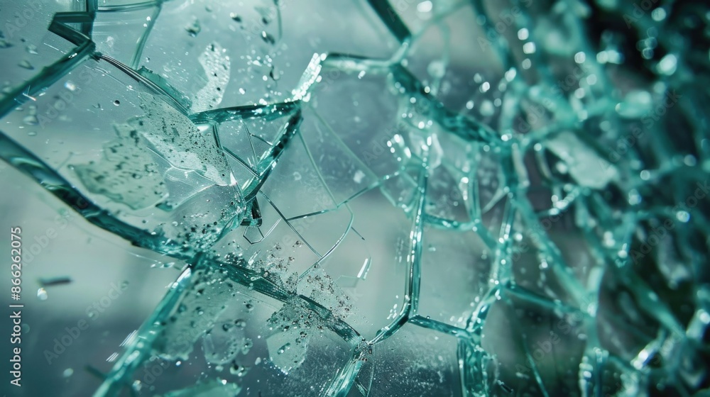 Broken glass, shards of glass