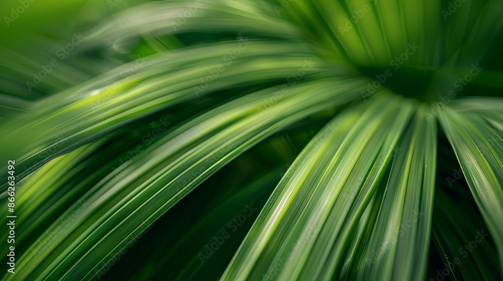 Green tropical plant close-up Green tropical plant close-up