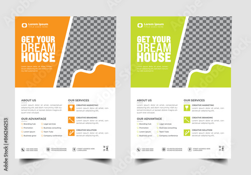 Construction Flyer A4 Template, Corporate construction tools flyer Bundle set, home improvement and repair flyer, Renovation  Flyer