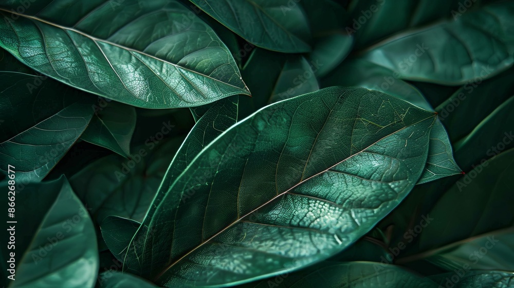 Green tropical plant close-up Green tropical plant close-up
