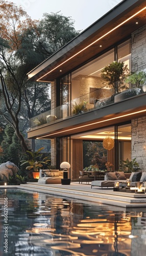 Experience the epitome of modern living with a meticulously rendered 3D full house mockup interior background, offering a sleek and sophisticated glimpse into contemporary residential design.