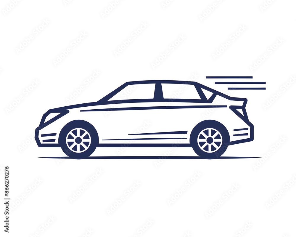 Minimalist Car Icon on a Clean White Background Minimalist Car Icon on a Clean White Background