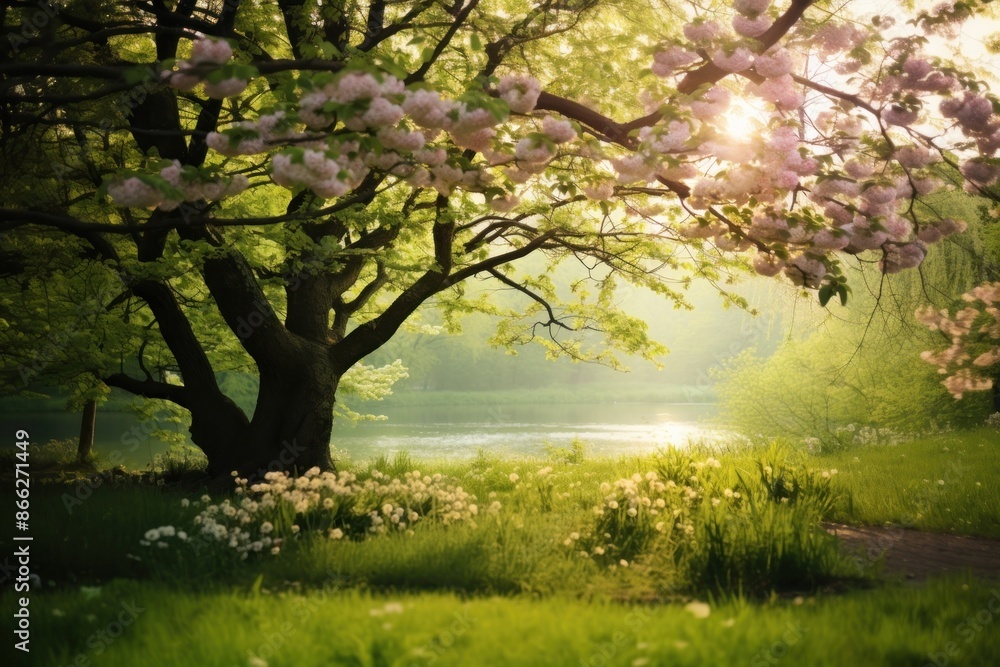 Spring green background sunlight nature landscape. Spring green background sunlight nature landscape.
