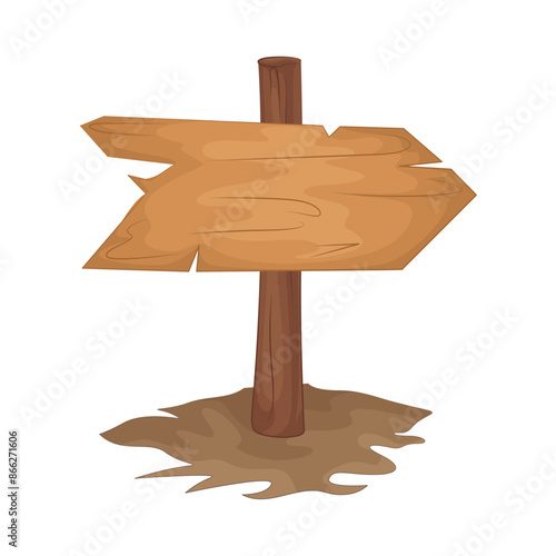 Illustration of wooden signboard 