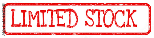 Limited stock red stamp isolated on transparent background