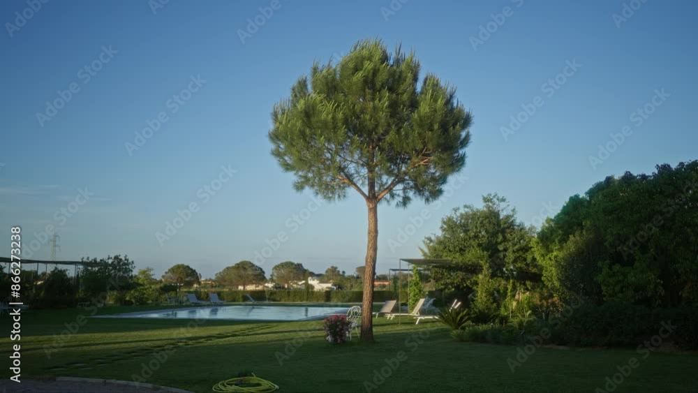 A serene scene in puglia, italy, featuring a lone tree by a clear pool surrounded by lush greenery, offering a tranquil and picturesque landscape. A serene scene in puglia, italy, featuring a lone tree by a clear pool surrounded by lush greenery, offering a tranquil and picturesque landscape.