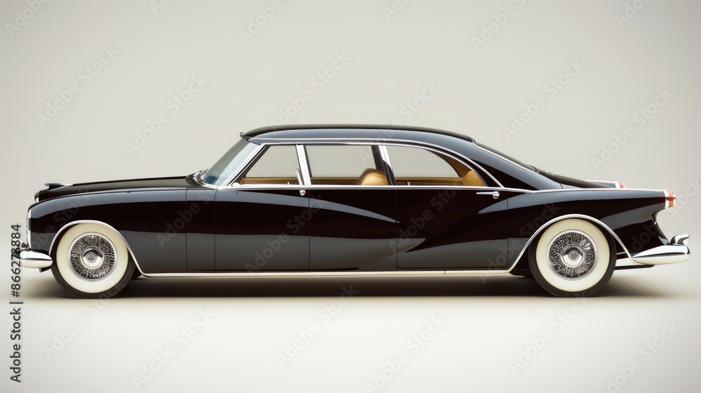 Classic Car, elegant coachbuilt, side view Classic Car, elegant coachbuilt, side view