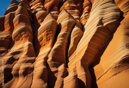 rough textured sandstone rock formation surface natural sandstone, nature, sedimentary, geology, mineral, outdoors, earthy, rugged, cliff, layers, weathered photo