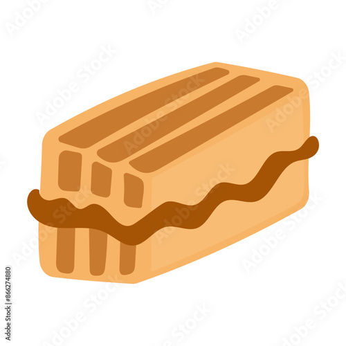 Roti bakar bandung vector illustration, indonesian snack street food, roti bakar icon, indonesian toasted bread clip art, jajanan indonesia image