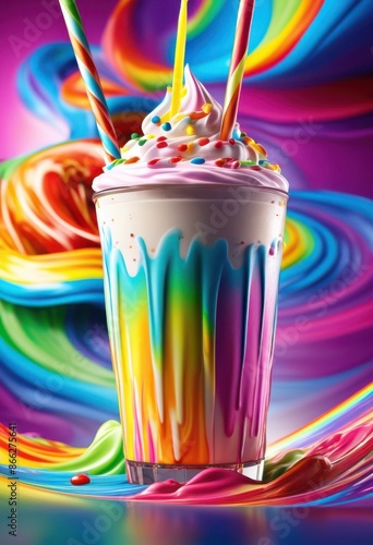 colorful milkshake swirling rainbow whirlpool vibrant drink, lgbtq, lgbt, pride, love, equality, beverage, vortex, liquid, blend, mixture, rotation, spiral