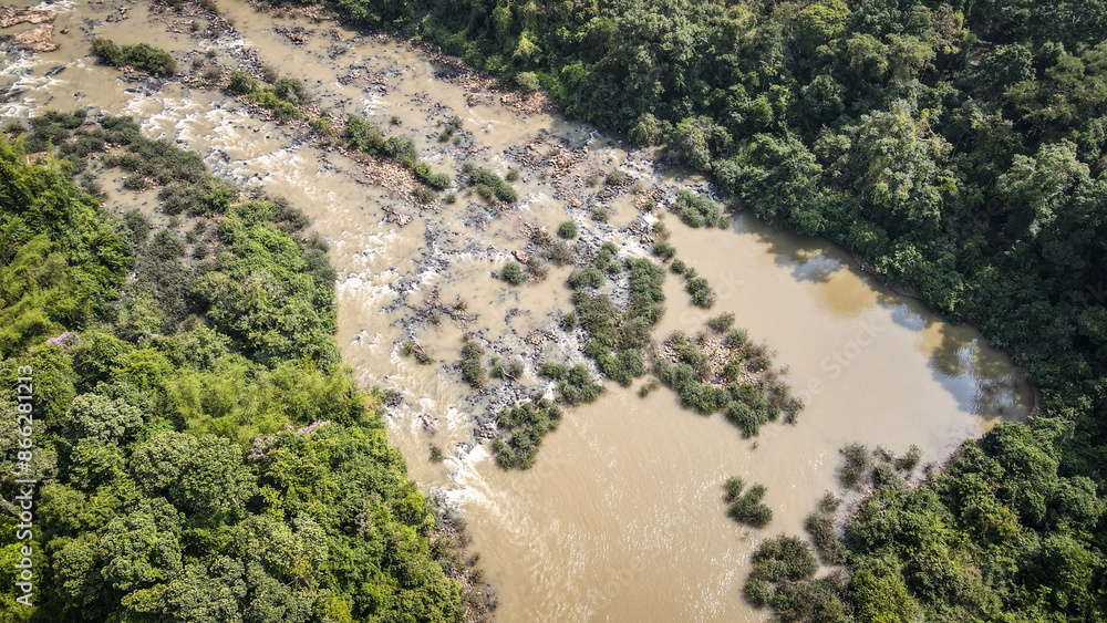 The aerial view of Cat Tien National Park in Vietnam The aerial view of Cat Tien National Park in Vietnam