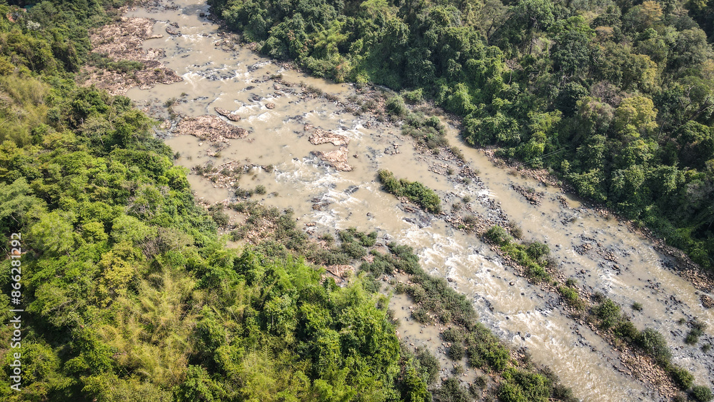 Fototapeta premium The aerial view of Cat Tien National Park in Vietnam