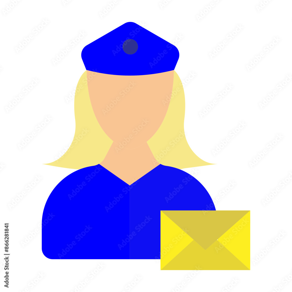 Post Women Vector Flat Icon design Post Women Vector Flat Icon design