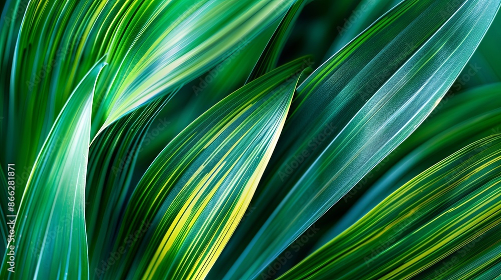 Green tropical plant close-up Green tropical plant close-up