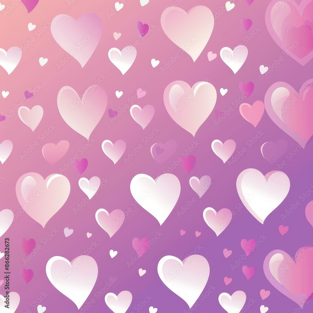 Dreamy Pink and Blue Hearts Floating in Light Dreamy Pink and Blue Hearts Floating in Light