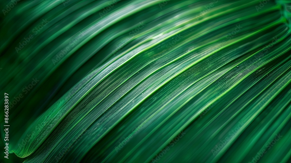 Green tropical plant close-up Green tropical plant close-up